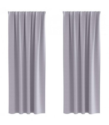 vidaXL Blackout Curtains with Rings 2 pcs Metal Grey 260 x 140 cm