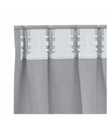 vidaXL Blackout Curtains with Rings 2 pcs Metal Grey 260 x 140 cm