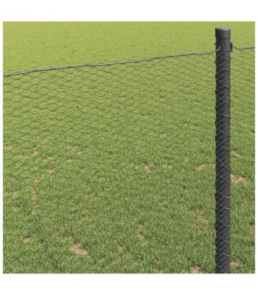 vidaXL Hexagon Fence Grey 1.2 x 10 m PVC