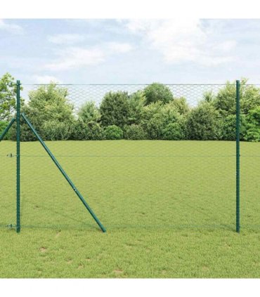 vidaXL Hexagon Fence Green 1.6 x 50 m PVC