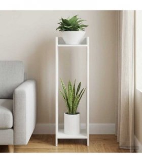 vidaXL Plant Stand with Shelf White 30 x 30 x 100 cm Engineered Wood
