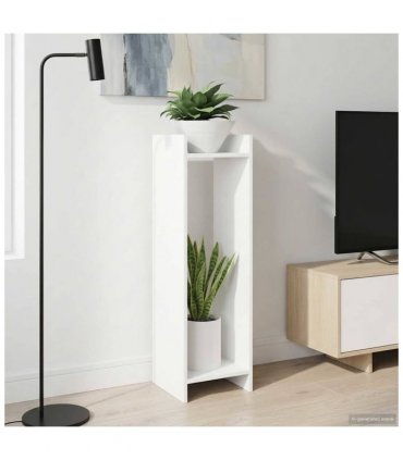 vidaXL Plant Stand with Shelf White 30 x 30 x 100 cm Engineered Wood