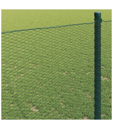vidaXL Hexagon Fence Green 1.6 x 25 m PVC