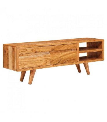 vidaXL TV Cabinet with Shelf Brown 110 x 30 x 40 cm Solid Acacia Wood