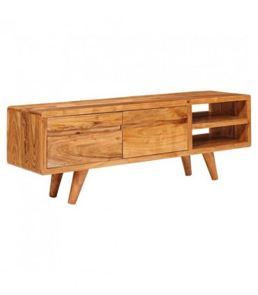 vidaXL TV Cabinet with Shelf Brown 110 x 30 x 40 cm Solid Acacia Wood
