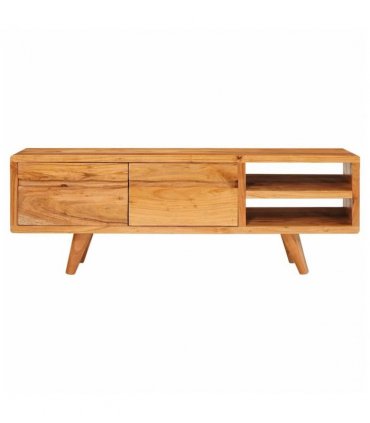 vidaXL TV Cabinet with Shelf Brown 110 x 30 x 40 cm Solid Acacia Wood