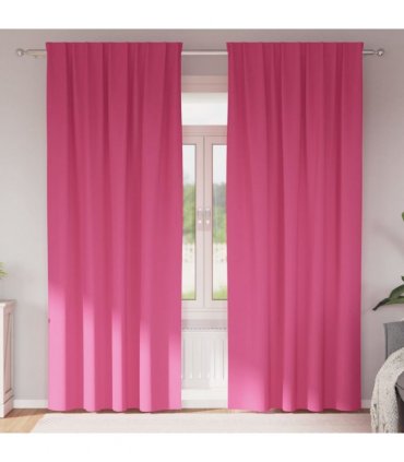 vidaXL Blackout Curtains with Rings 2 pcs Bright Pink 225 x 140 cm