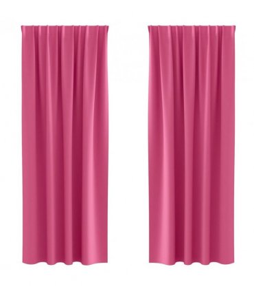 vidaXL Blackout Curtains with Rings 2 pcs Bright Pink 225 x 140 cm