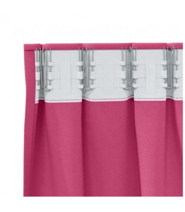vidaXL Blackout Curtains with Rings 2 pcs Bright Pink 225 x 140 cm