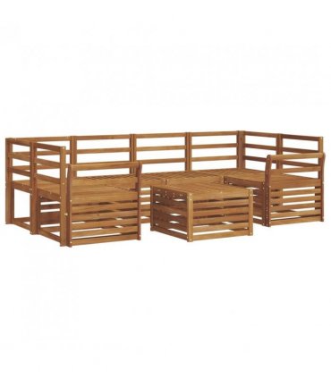 vidaXL Outdoor Sofa Set 7 pcs Natural Solid Acacia Wood