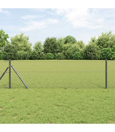 vidaXL Chain Link Fence Grey