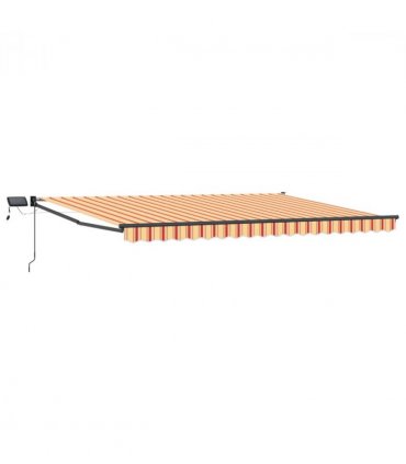 vidaXL Manual Retractable Awning with LEDs Multicolour 5 x 3 m