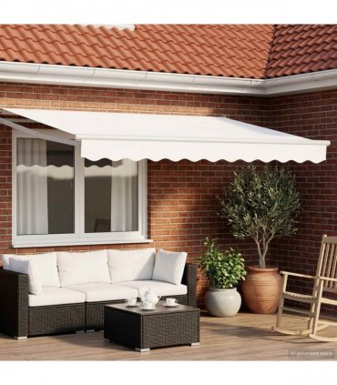 vidaXL Electric Retractable Awning White 3.5 x 2.5 m