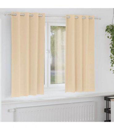 vidaXL Blackout Curtains with Rings 2 pcs Cream 175 x 140 cm Polyester