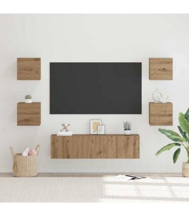 vidaXL TV Cabinet Set Wall-mounted 6 pcs Artisan Oak Engineered Wood