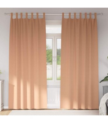vidaXL Blackout Curtains with Rings 2 pcs Light Brown 225 x 140 cm