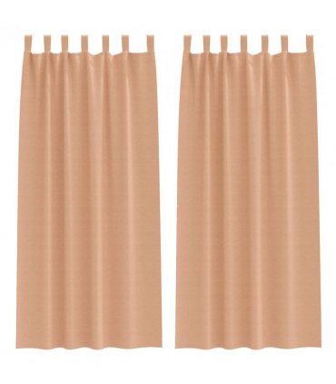 vidaXL Blackout Curtains with Rings 2 pcs Light Brown 225 x 140 cm