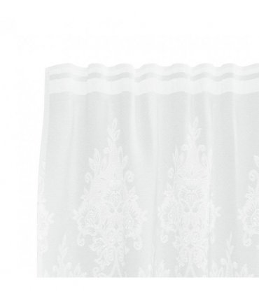vidaXL Lace Curtain with Curtains Floral White 240x750cm Polyester