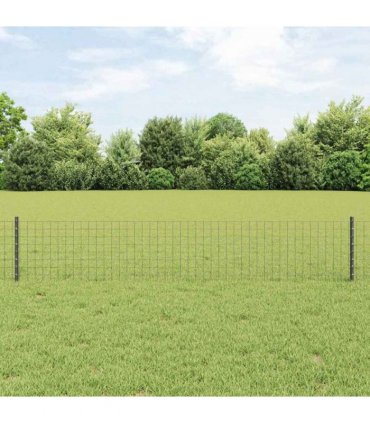 vidaXL Embedded Fence Post 5 pcs Grey 80 cm Powder-Coated Steel