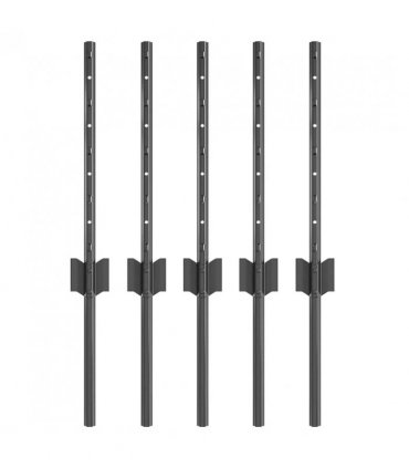vidaXL Embedded Fence Post 5 pcs Grey 80 cm Powder-Coated Steel