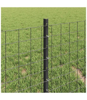 vidaXL Embedded Fence Post 5 pcs Grey 80 cm Powder-Coated Steel