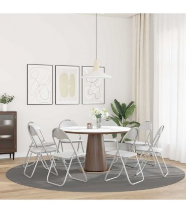 vidaXL Folding Chair 8 pcs White and Grey 48 x 43.5 x 81 cm