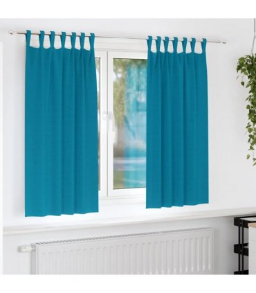 vidaXL Blackout Curtains with Rings 2 pcs Turquoise 175 x 140 cm