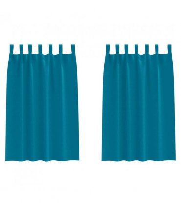 vidaXL Blackout Curtains with Rings 2 pcs Turquoise 175 x 140 cm