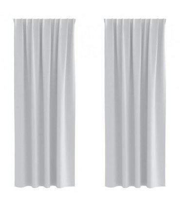 vidaXL Blackout Curtains with Rings 2 pcs Pale Grey 245 x 140 cm