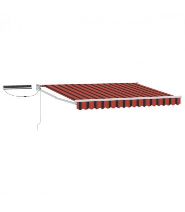 vidaXL Electric Retractable Awning Orange, Brown and White 3.5 x 2.5 m