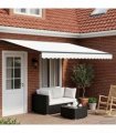 vidaXL Manual Retractable Awning with LEDs 4 x 3 m