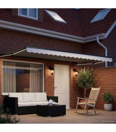vidaXL Manual Retractable Awning with LEDs 4 x 3 m