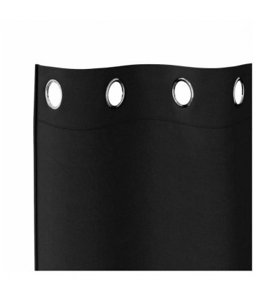 vidaXL Blackout Curtains with Rings 2 pcs Black 245 x 140 cm Polyester
