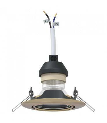 vidaXL Spotlight 24 pcs Brass 9 x 9 x 2.5 cm Metal