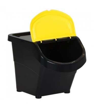 vidaXL Stackable Waste Bins with Lids 3 pcs Black PP 78 L
