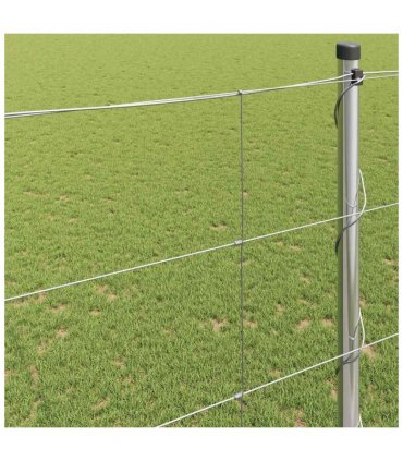 vidaXL Field Fence Silver