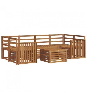 vidaXL Outdoor Sofa Set 7 pcs Natural Solid Acacia Wood