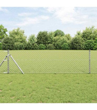 vidaXL Chain Link Fence 10 x 0.4 m Galvanised steel Silver