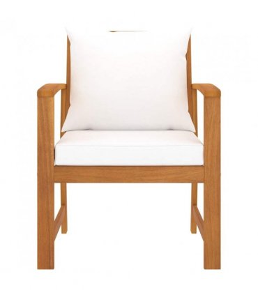 vidaXL Garden Chairs 2 pcs with Cream Cushions Solid Wood Acacia