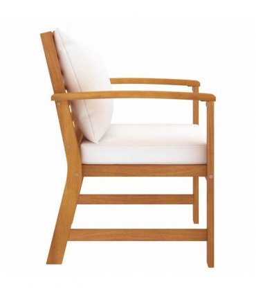 vidaXL Garden Chairs 2 pcs with Cream Cushions Solid Wood Acacia