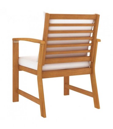 vidaXL Garden Chairs 2 pcs with Cream Cushions Solid Wood Acacia