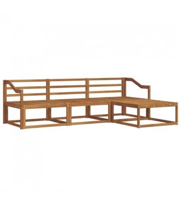 vidaXL Outdoor Sofa Set 4 pcs Natural Solid Acacia Wood