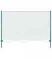vidaXL Wire Mesh Fence with Posts Steel 25x1.5 m Green