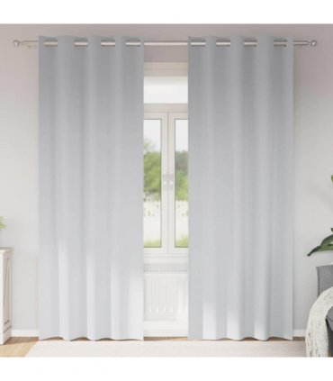 vidaXL Blackout Curtains with Rings 2 pcs Pale Grey 260 x 140 cm
