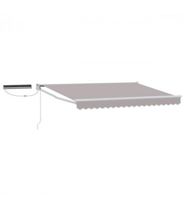 vidaXL Electric Retractable Awning Light Grey and White 3 x 2.5 m