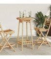 vidaXL Outdoor Bar Table Round Ø55x100 cm Bamboo