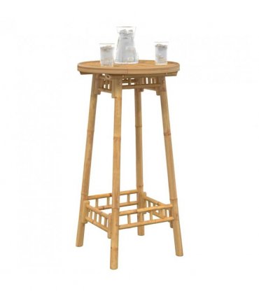 vidaXL Outdoor Bar Table Round Ø55x100 cm Bamboo