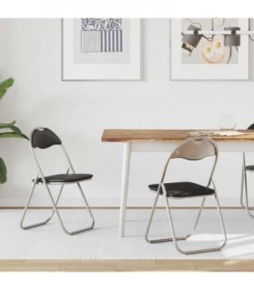 vidaXL Folding Chair 2 pcs Black and Grey 48 x 43.5 x 81 cm