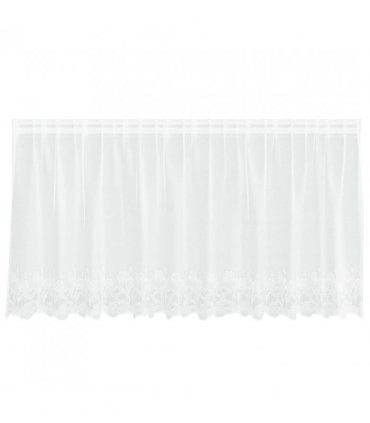 vidaXL Lace Curtain with Curtains Floral White 100 x 300 cm Polyester