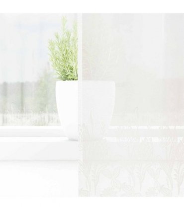 vidaXL Lace Curtain with Curtains Floral White 100 x 300 cm Polyester